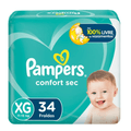 Fralda Pampers Confort Sec XG, 34 Unidades